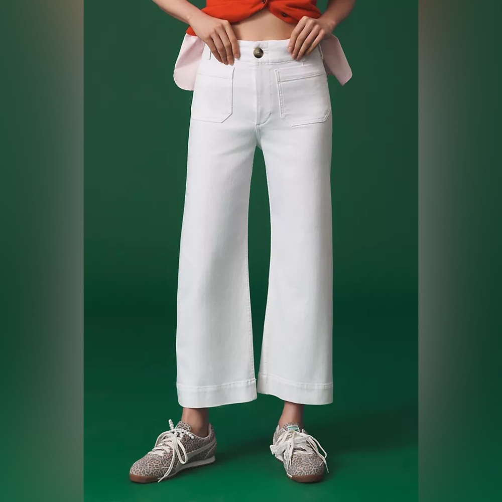 Anthropologie Maeve The Colette Wide Leg Denim Jean Crop Pant Size 26